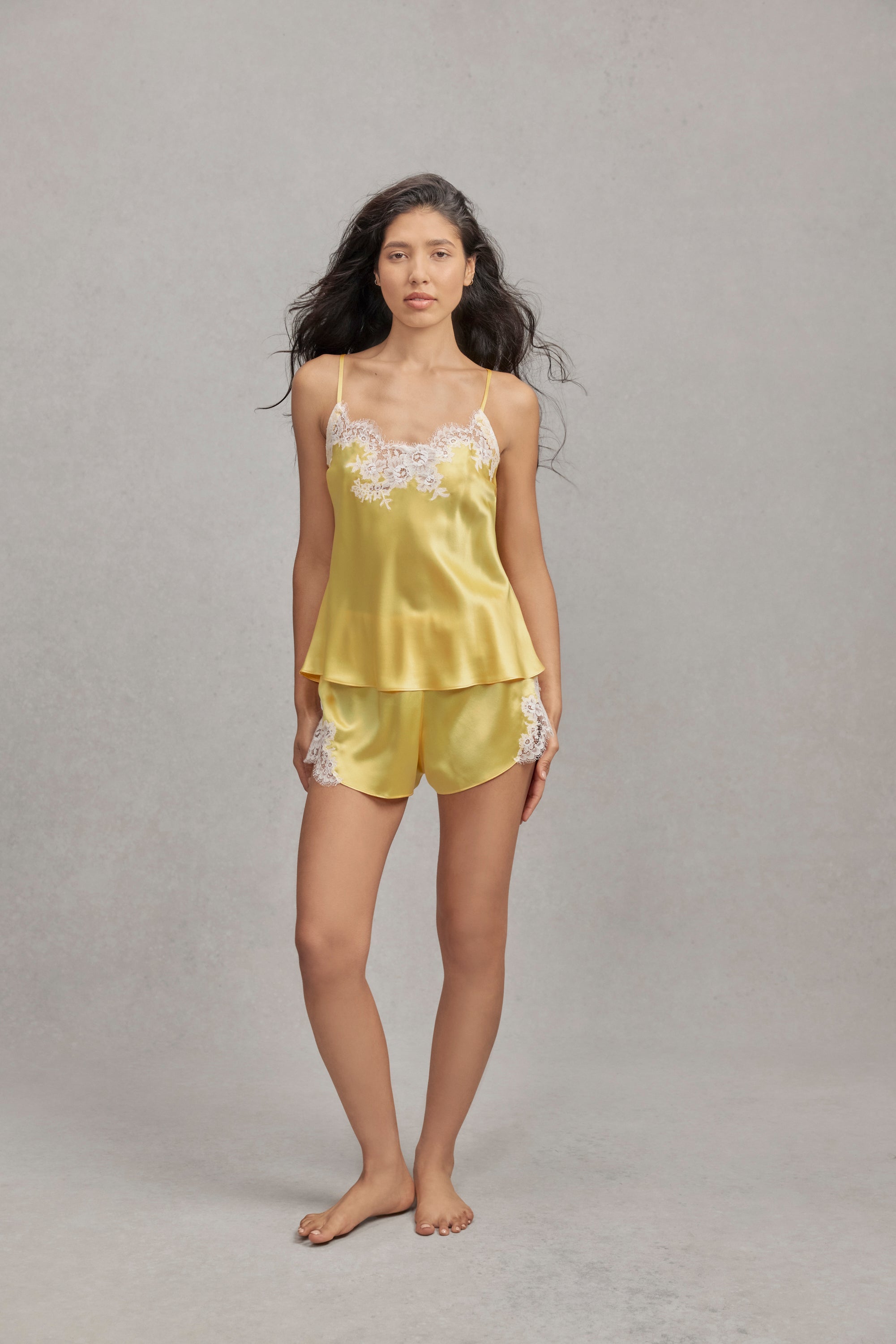 Alyna Silk with cutout Lace Chemise