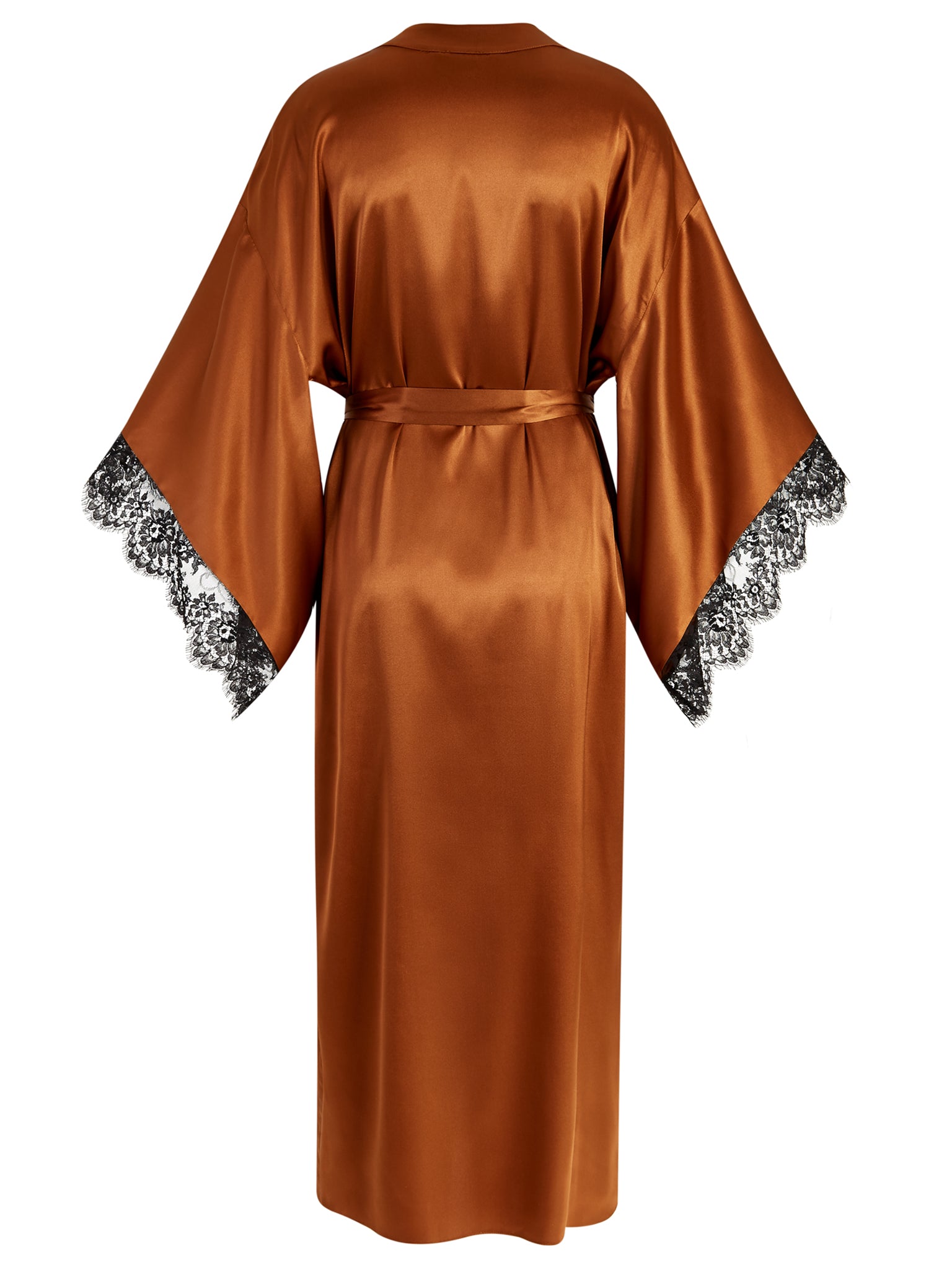 Lauren Silk Lace Trim Kimono