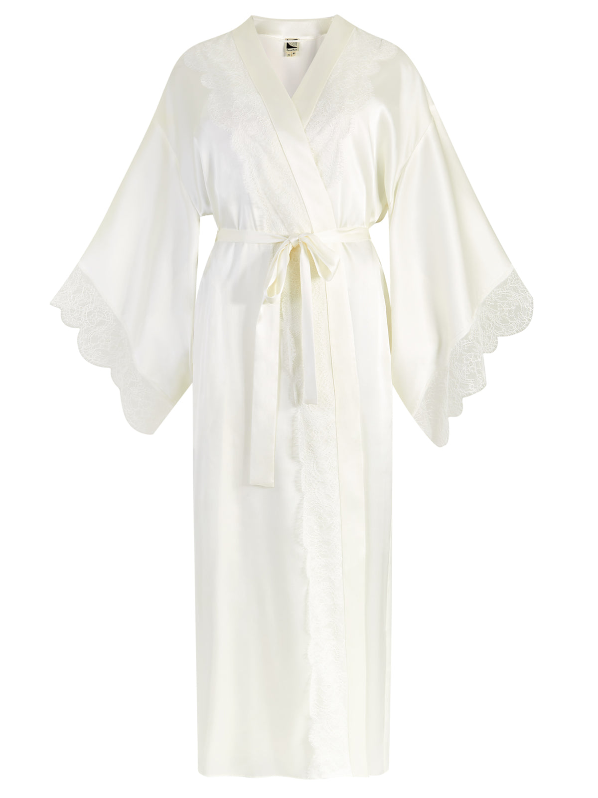 Lauren Silk Lace Trim Kimono