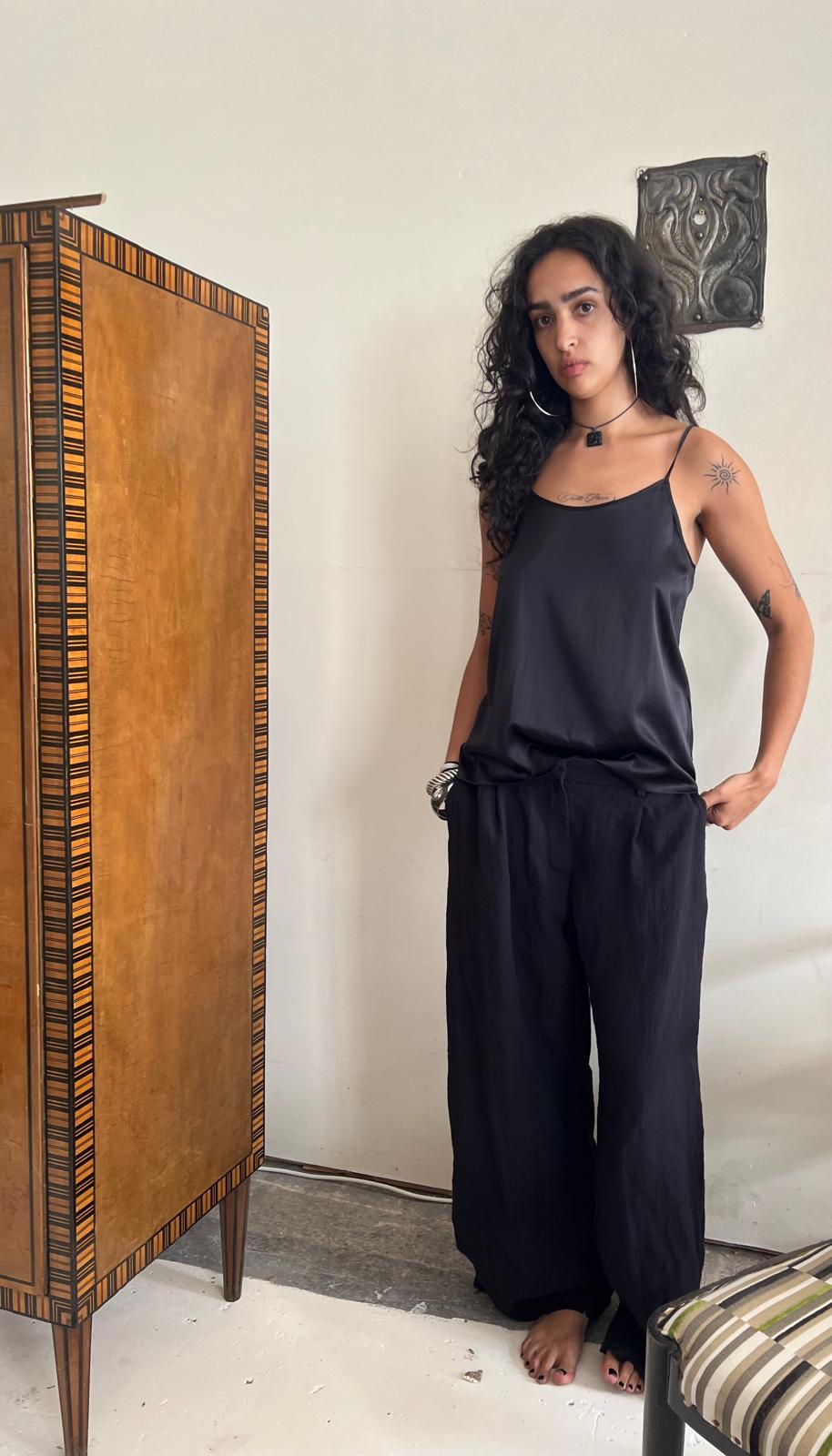 FINAL SALE  - Martha Silk CAMISOLE BLACK MEDIUM