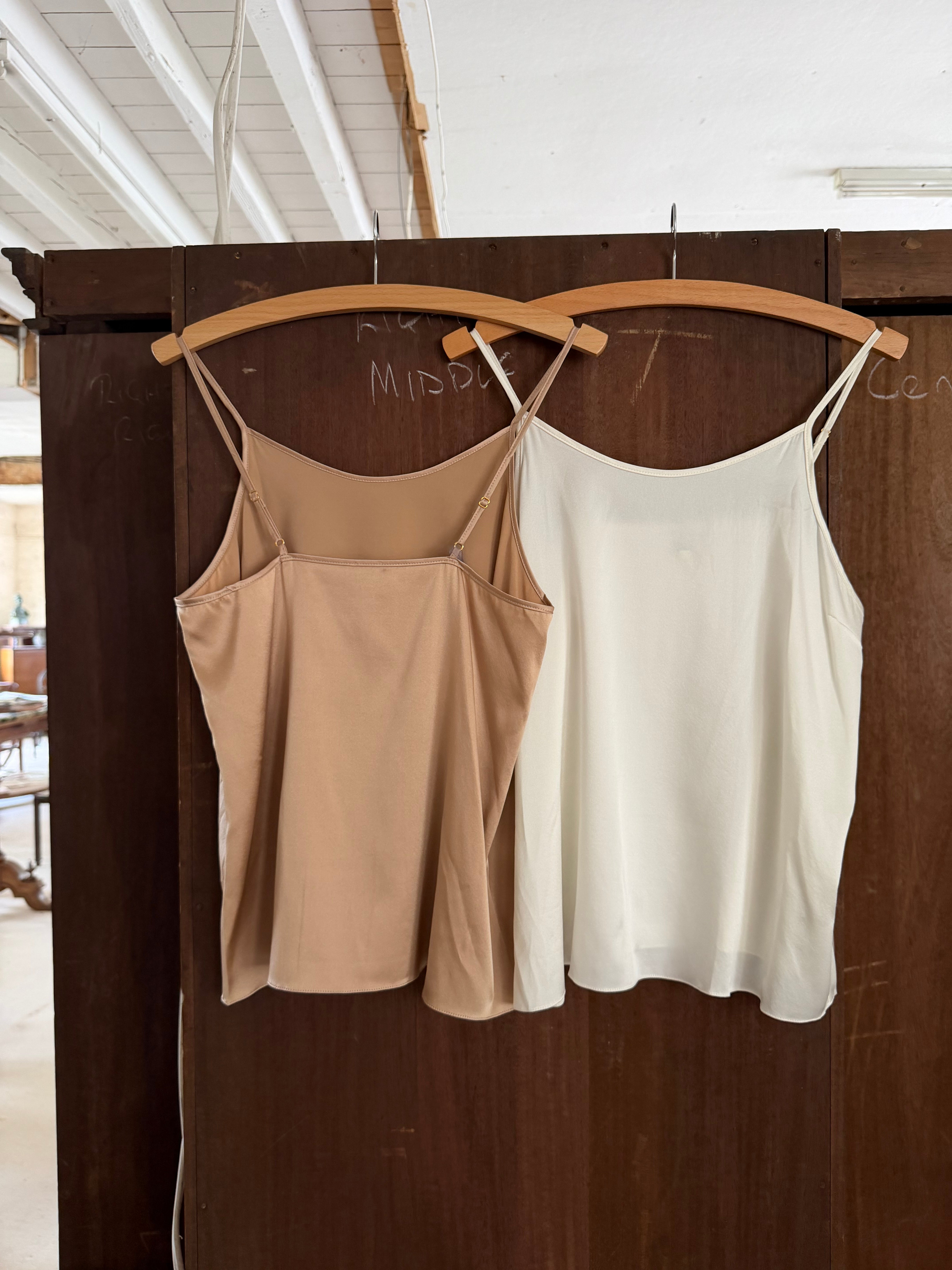 FINAL SALE  - Martha Silk CAMISOLE LATTE MEDIUM