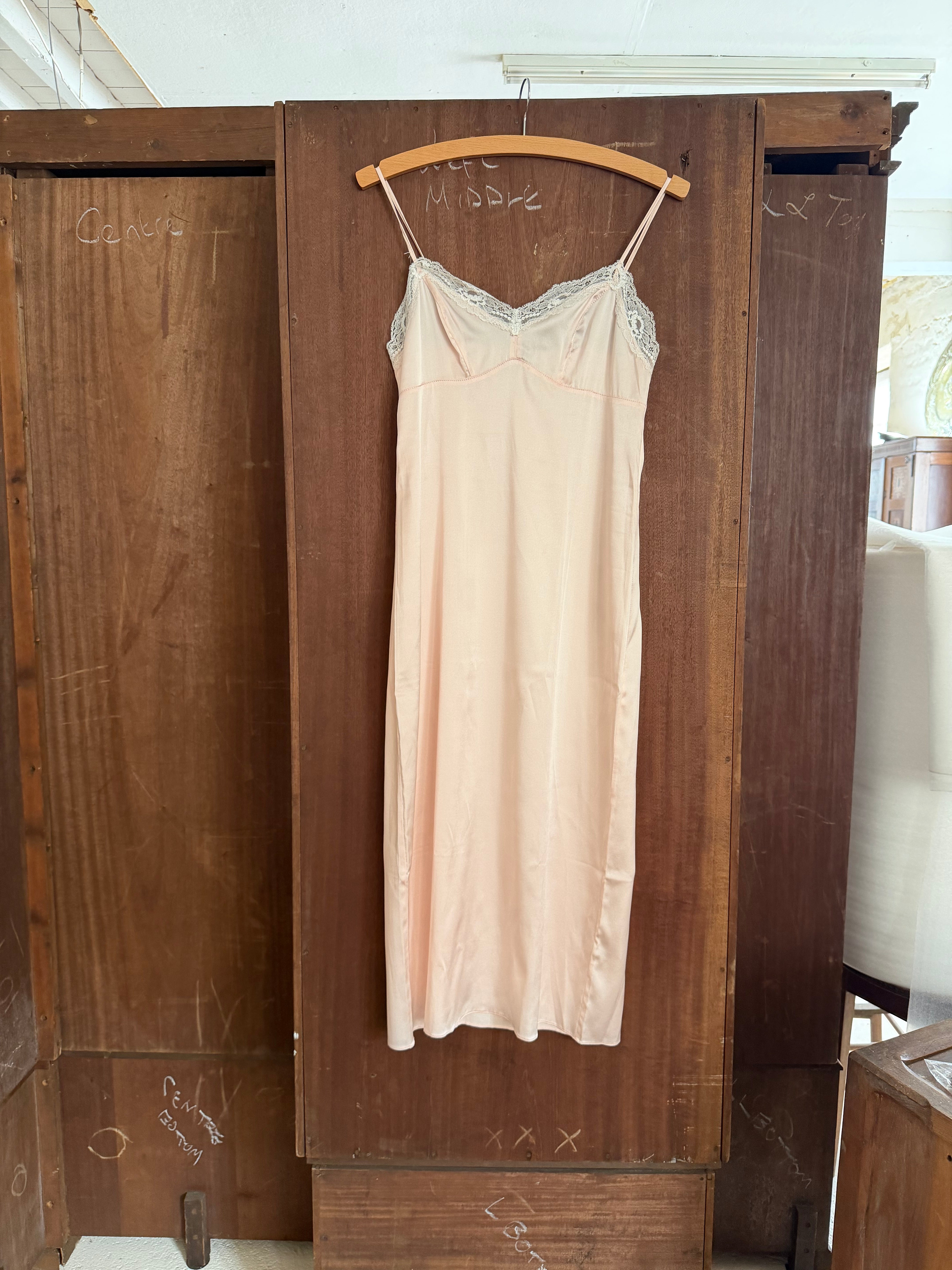 FINAL SALE - SOPHIA SILK MIDI DRESS - BLUSH XS