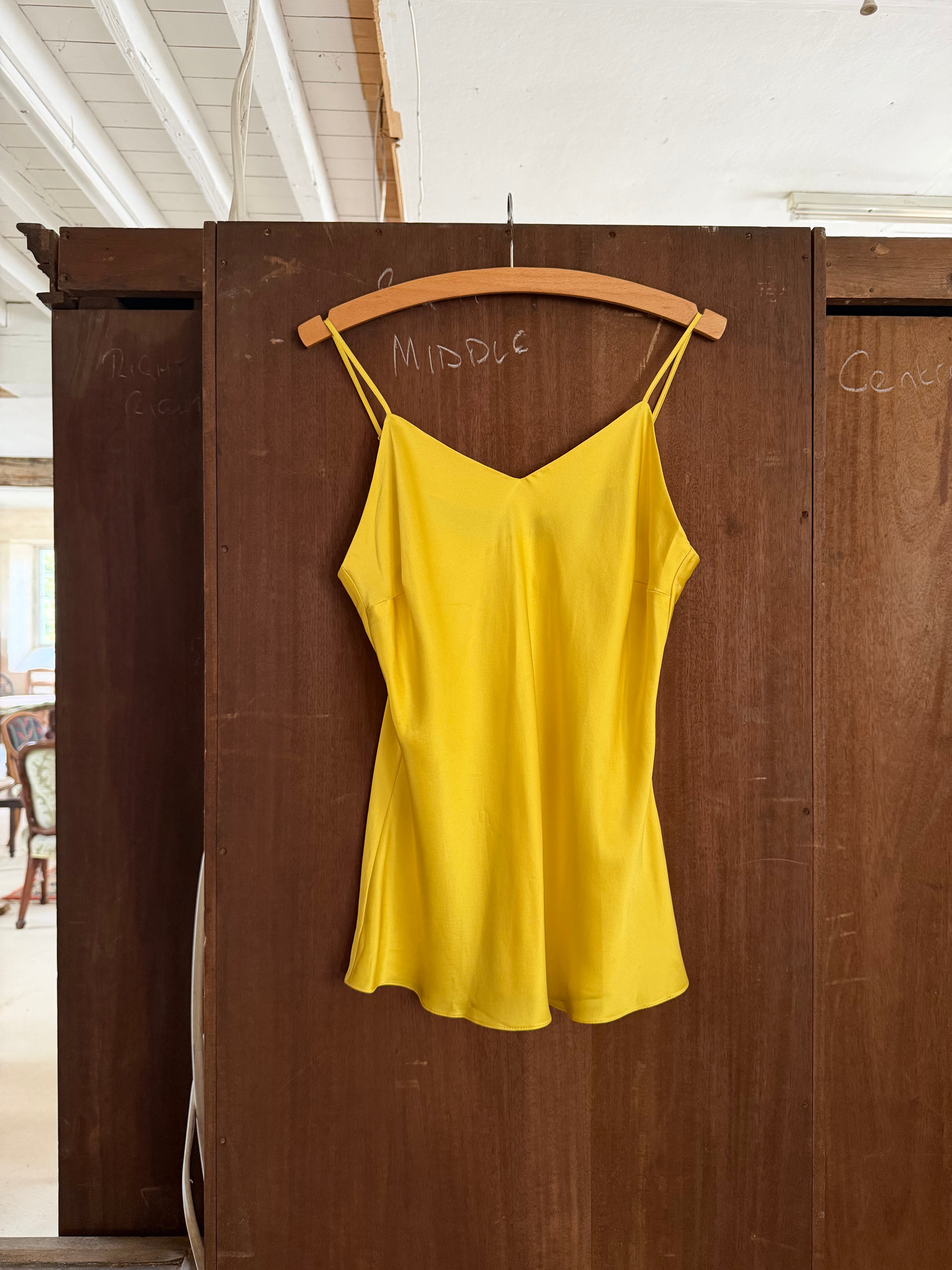 FINAL SALE - MARIA SILK CAMISOLE YELLOW LARGE