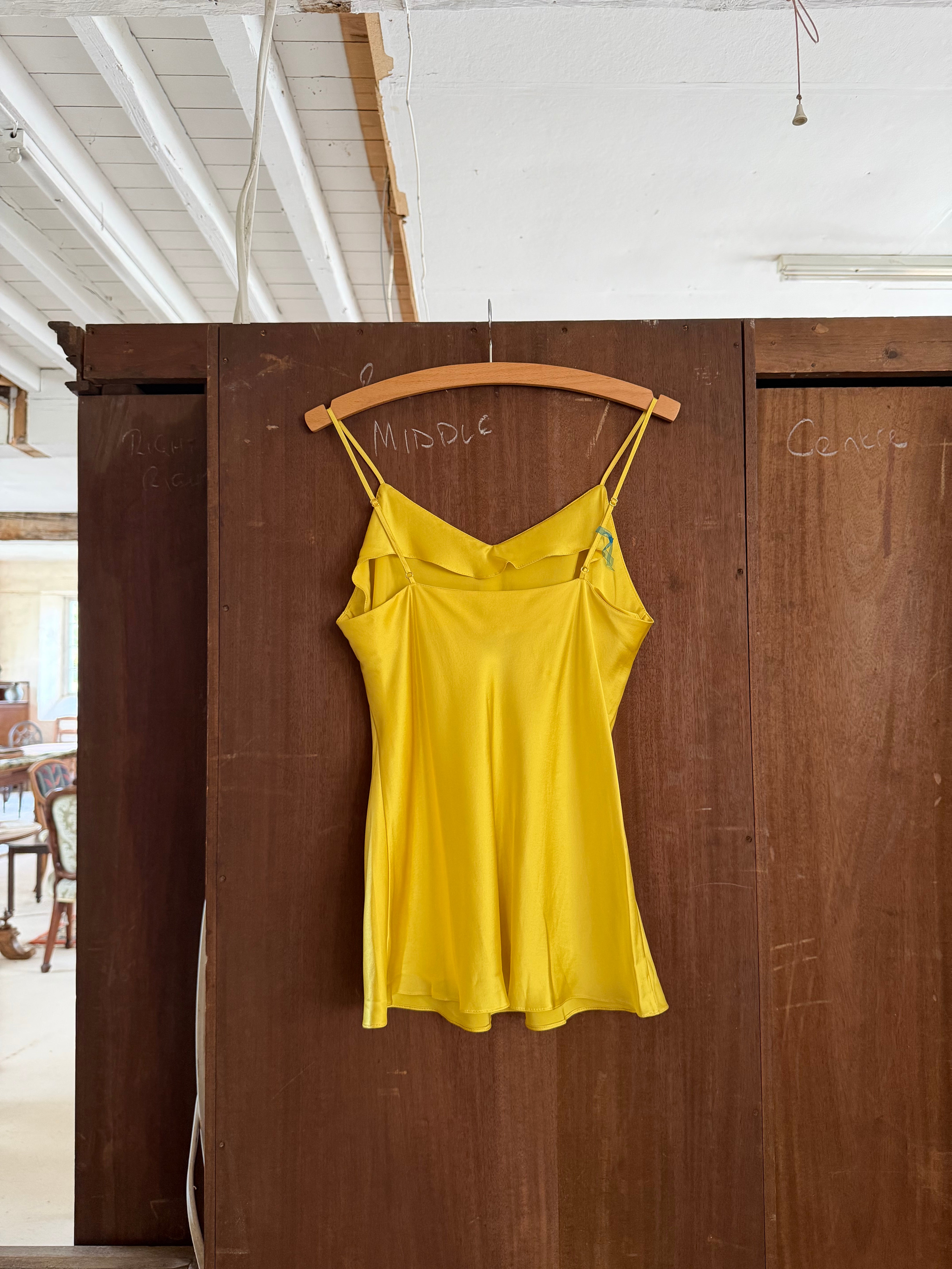 FINAL SALE - MARIA SILK CAMISOLE YELLOW LARGE