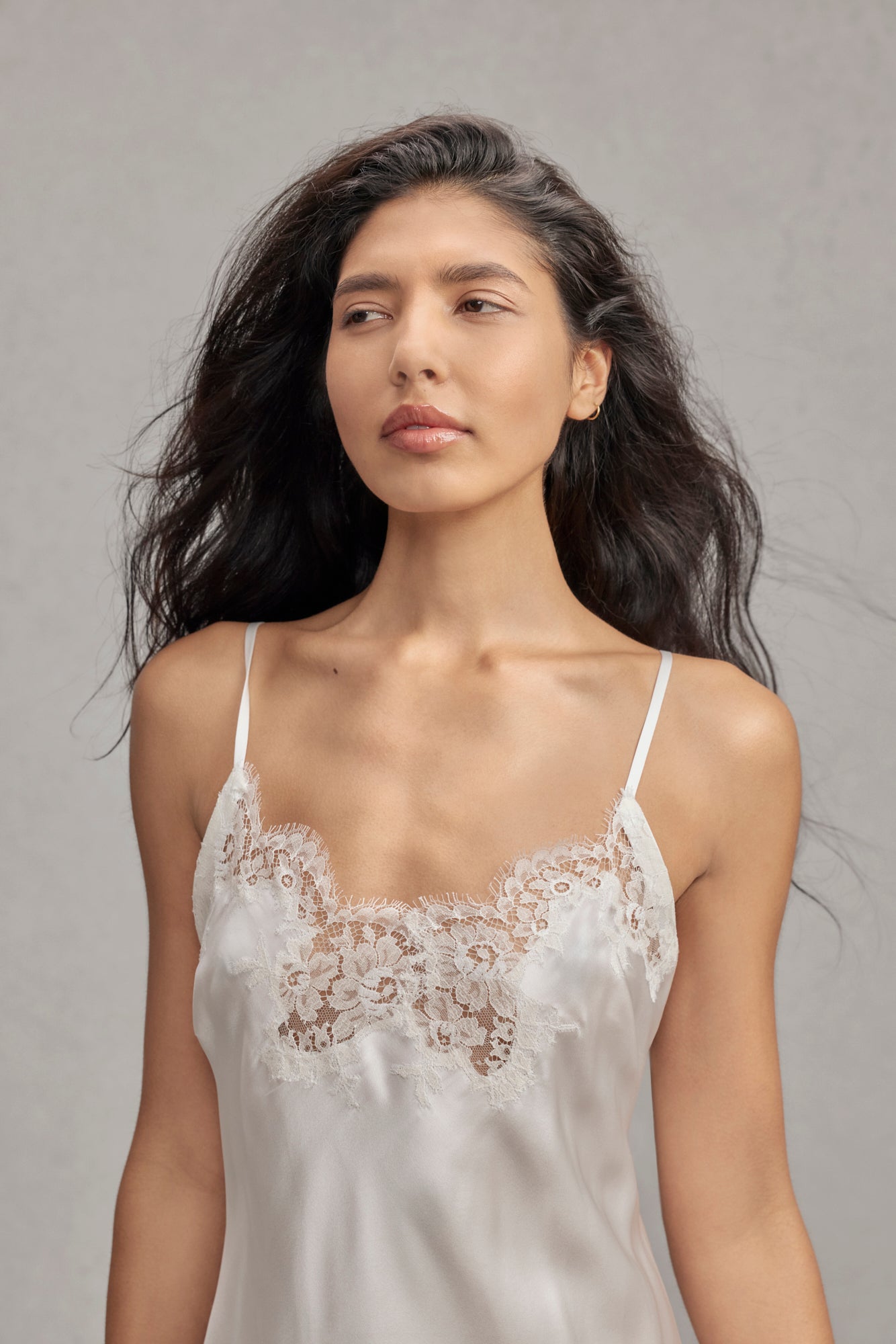 Alyna Silk with cutout Lace Chemise