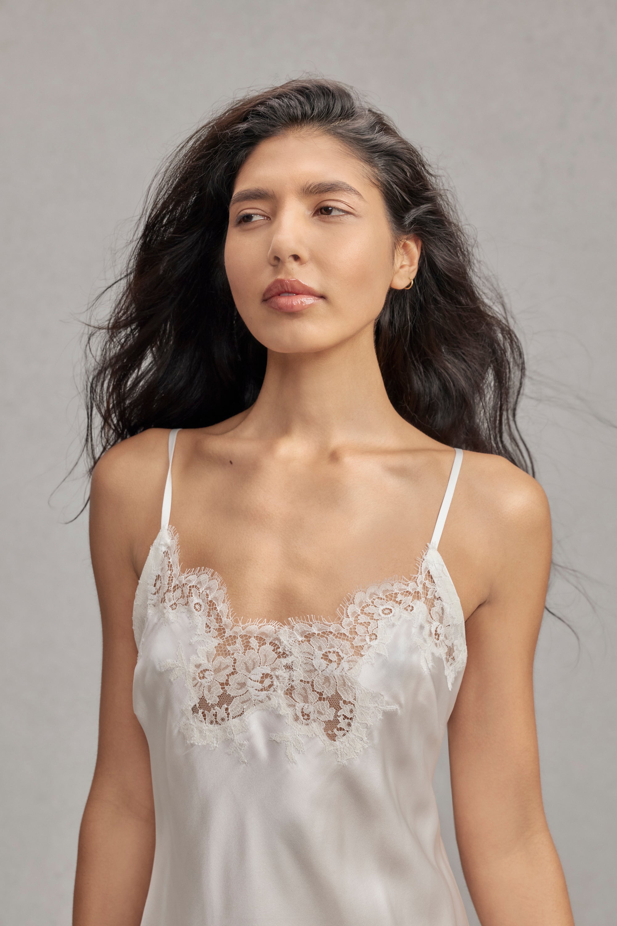 Alyna Silk with cutout Lace Midi dress