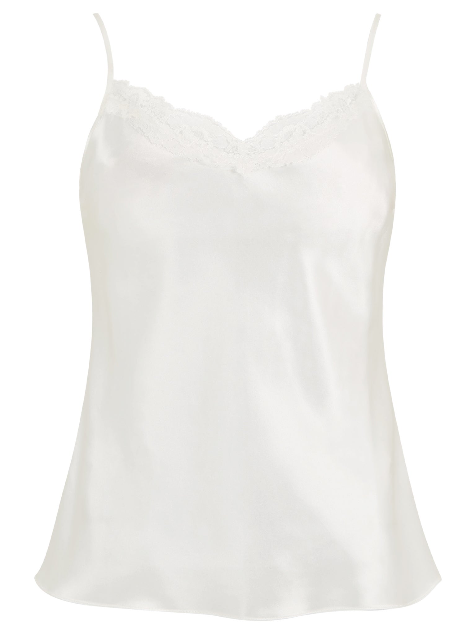 Audrey Silk Bias Cut Camisole with Lace Trim