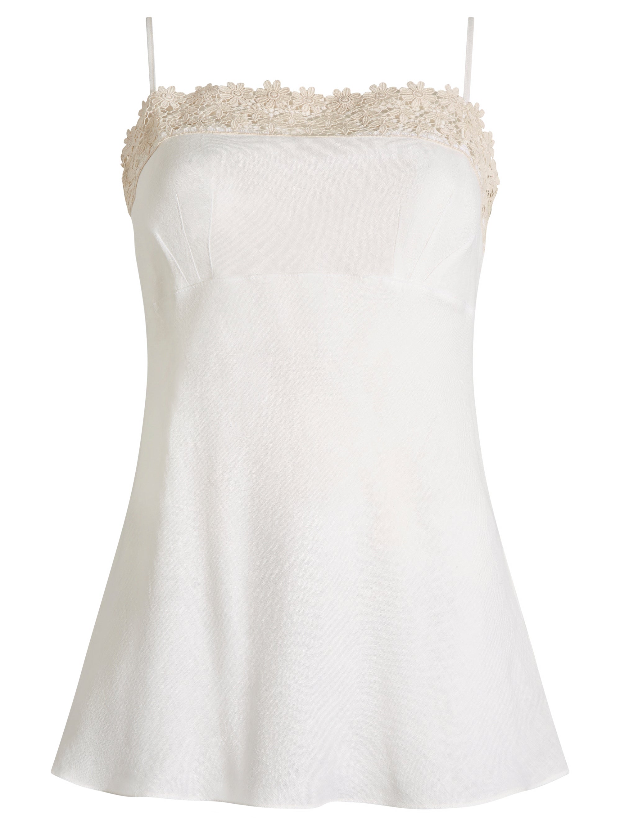 Josephine Linen Camisole with Guipure trim