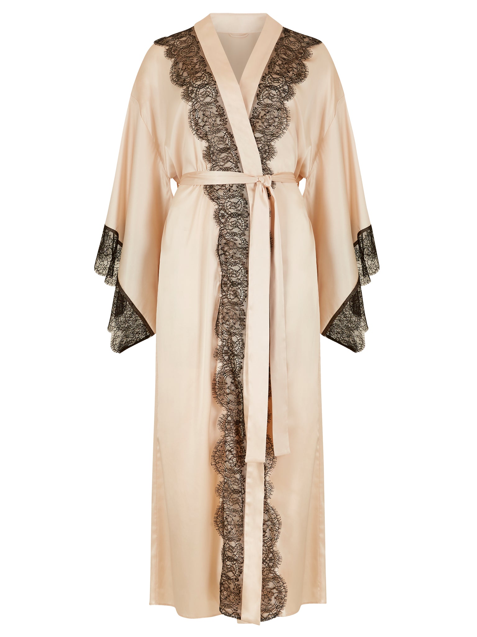 Lauren Silk Lace Trim Kimono Tropical