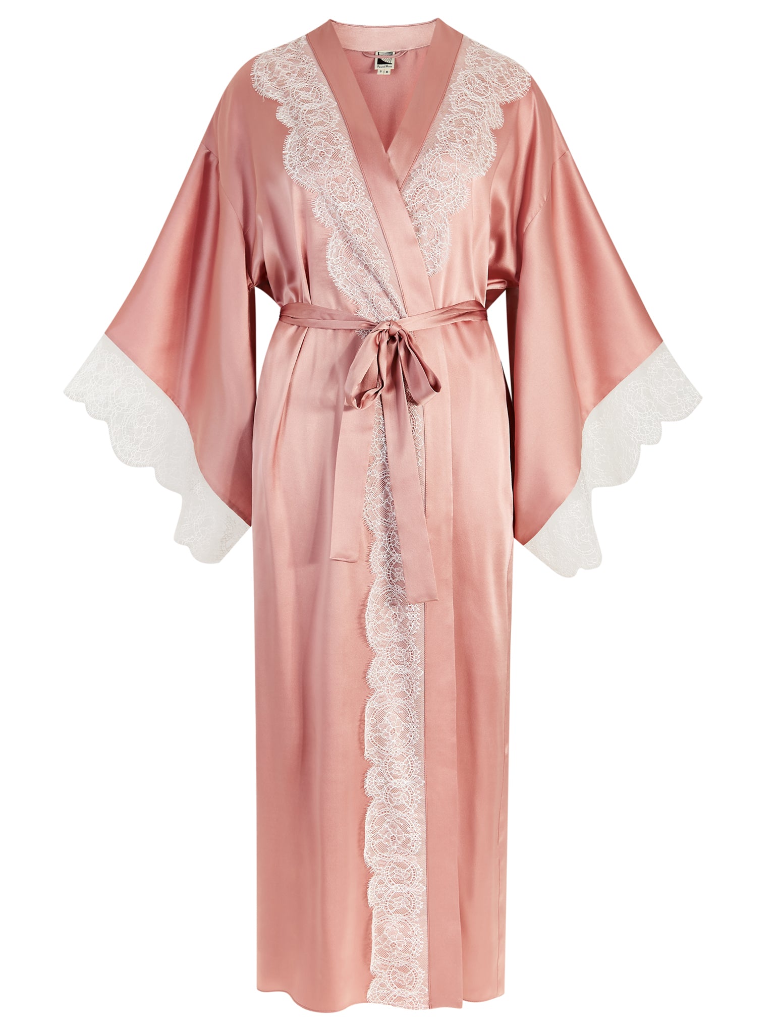 Lauren Silk Lace Trim Kimono Tropical