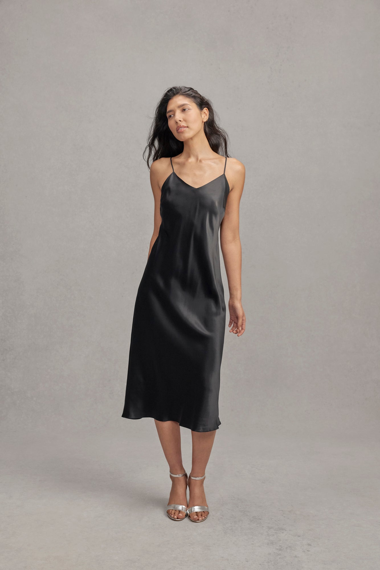 Maria Silk Bias Cut Midi Dress