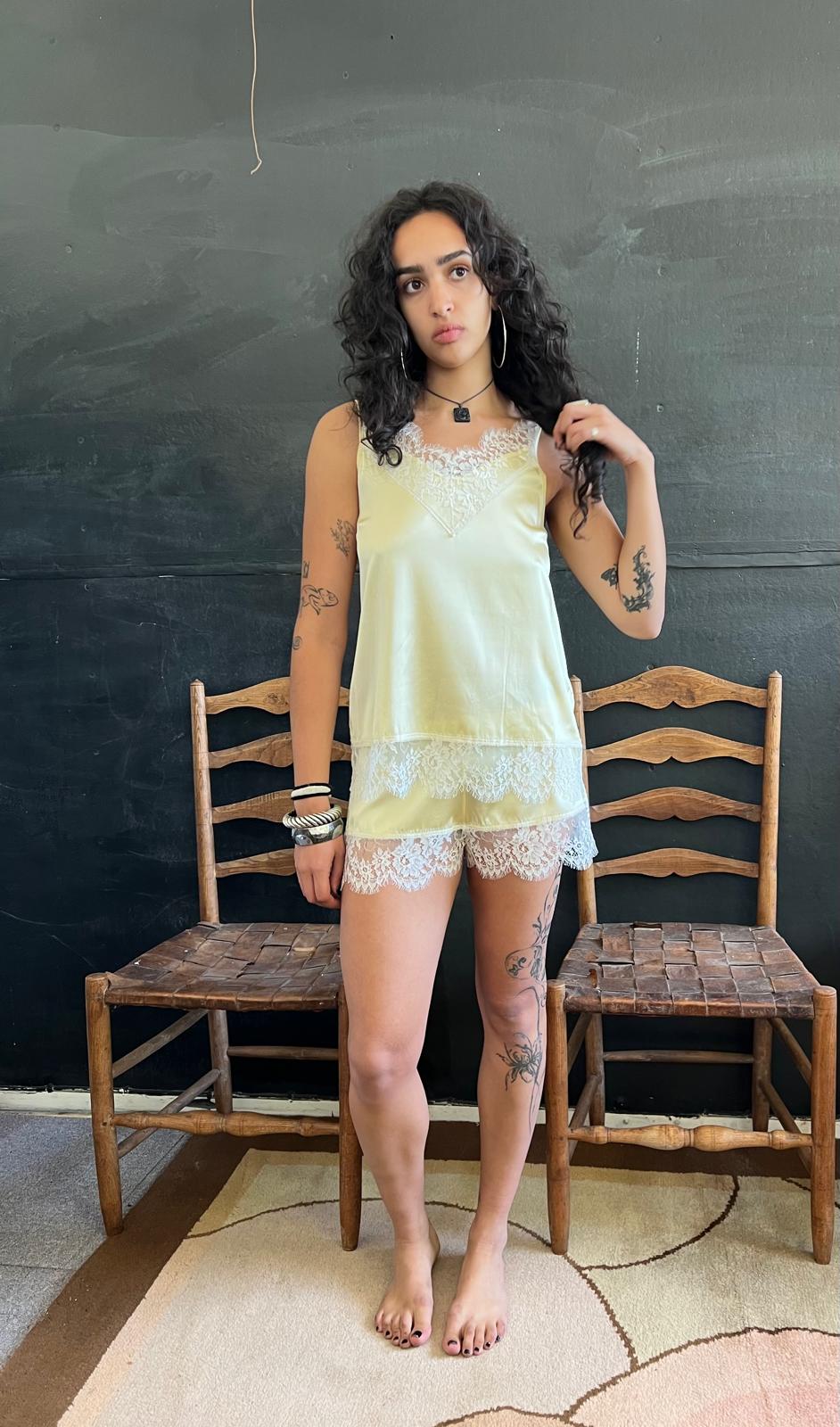 FINAL SALE - Lana Silk Cami & Short Pyjama Set BUTTER