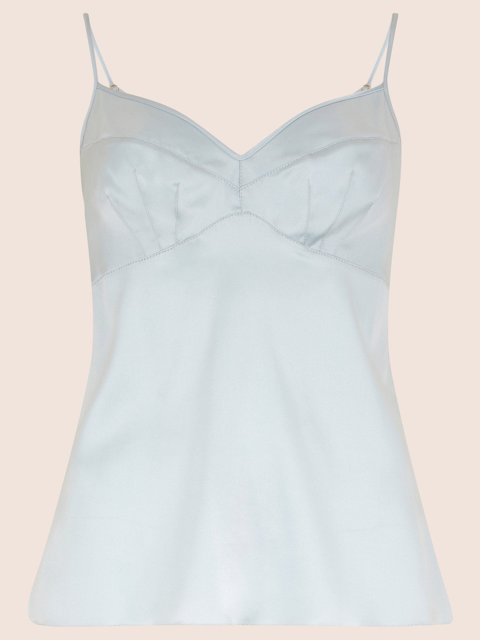 Longer Length Grace Silk Cami Top | Parasol Rose